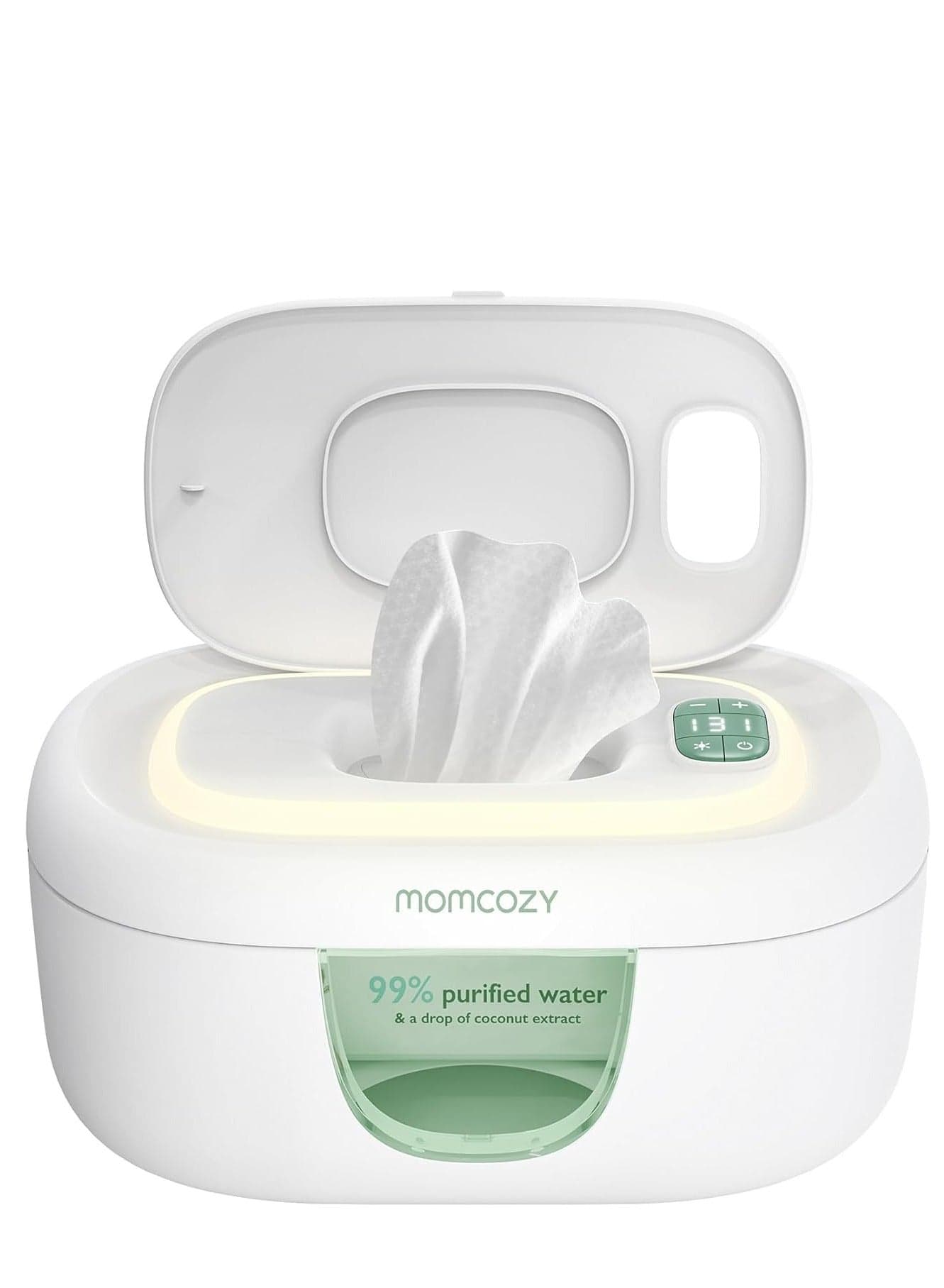 Baby Wipe Warmer, Innovative Spring Design, Large Capacity Wipes Dispenser, Fast and Even Heating, 4 Modes of Temperature Heating Control, Diaper Wipe Warmer with Night Light