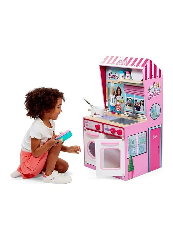 Toys Barbie 2-In-1 Kitchen & Dollhouse Playset For Kids - Durable, High-Quality, Enhances Creativity & Motor Skills