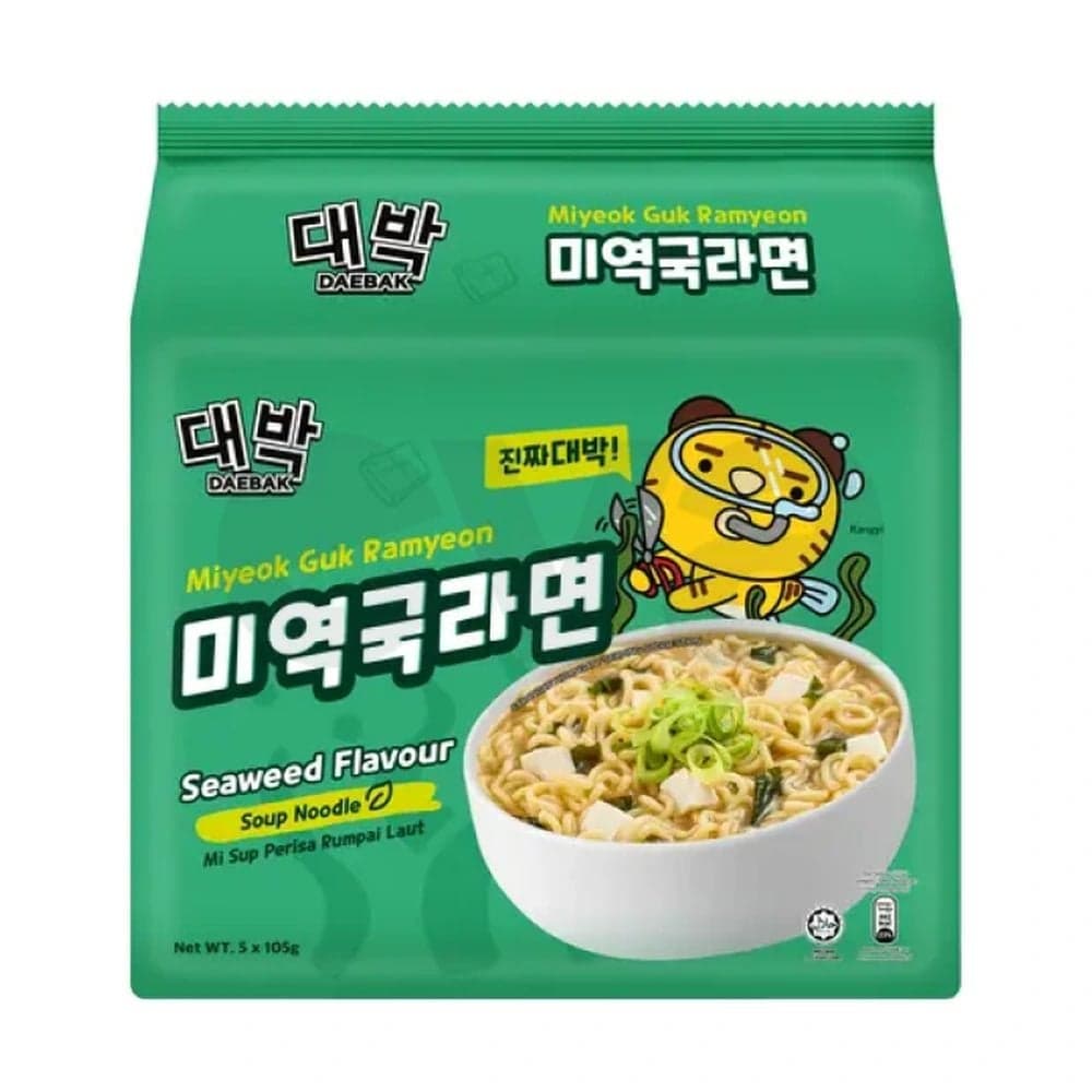 Daebak Miyeok Guk Ramyeon Sea Weed Flavor Instant Noodles- 5X105gms