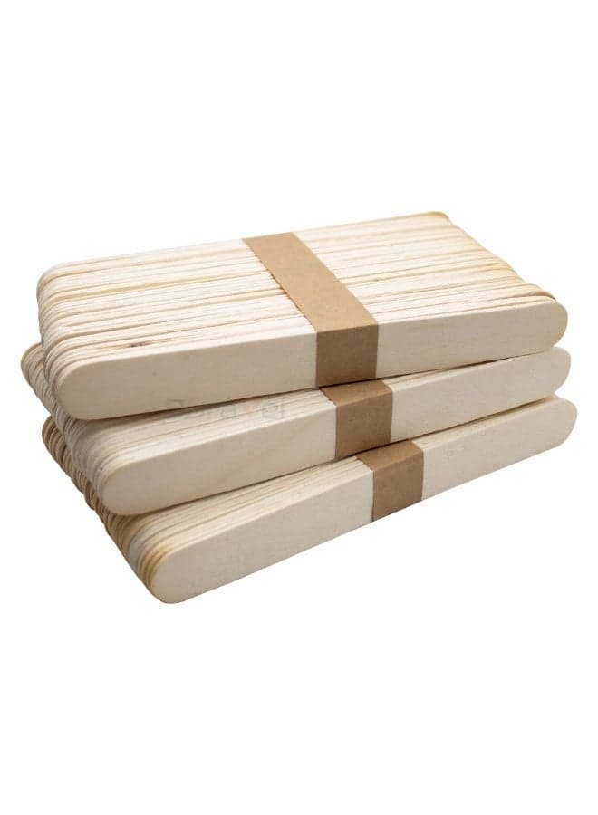 Duravel Popsicle Sticks, 6 Inches, 150 Pieces, Wooden Craft Sticks for Ice Cream, Lollipop, Waxing, Resin Stirring, Kids Art Supplies