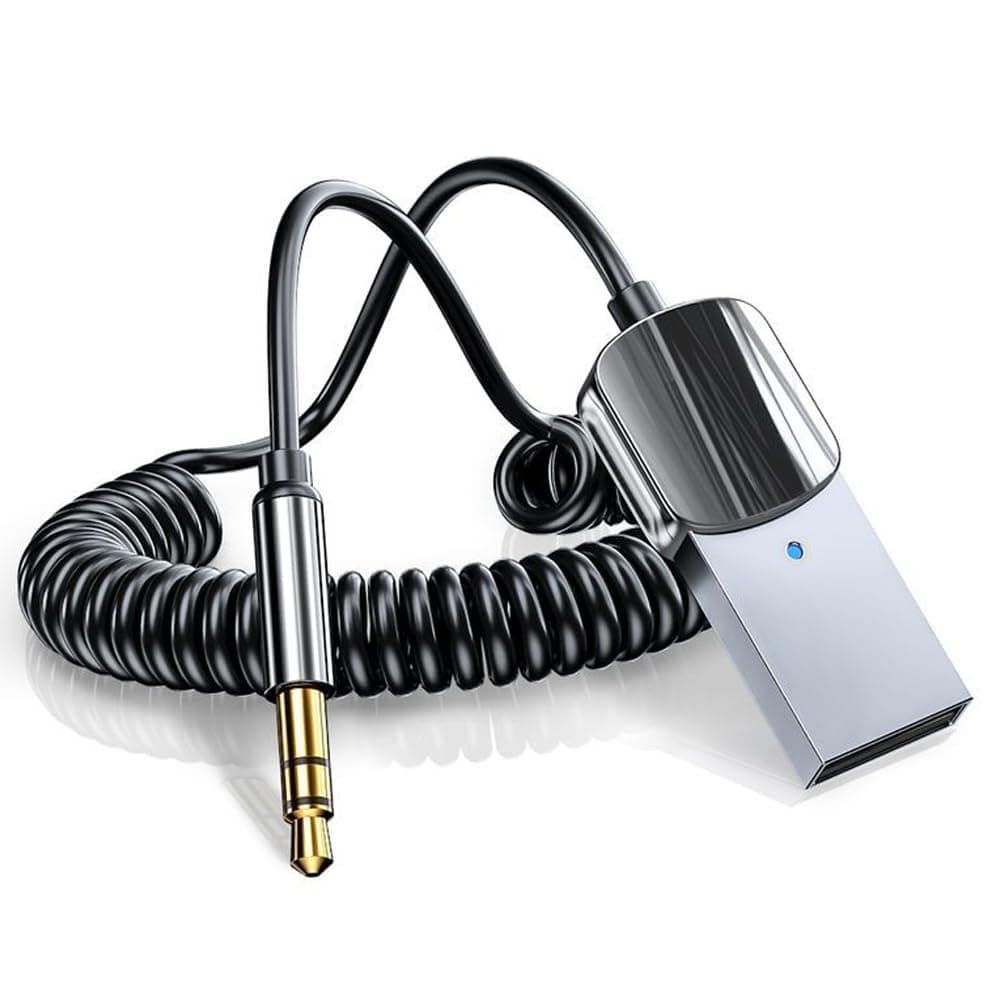 Car Bluetooth v5.0 Wireless Receiver – Hands-Free Call, Music Adapter, Aux Input, USB, 1 Piece