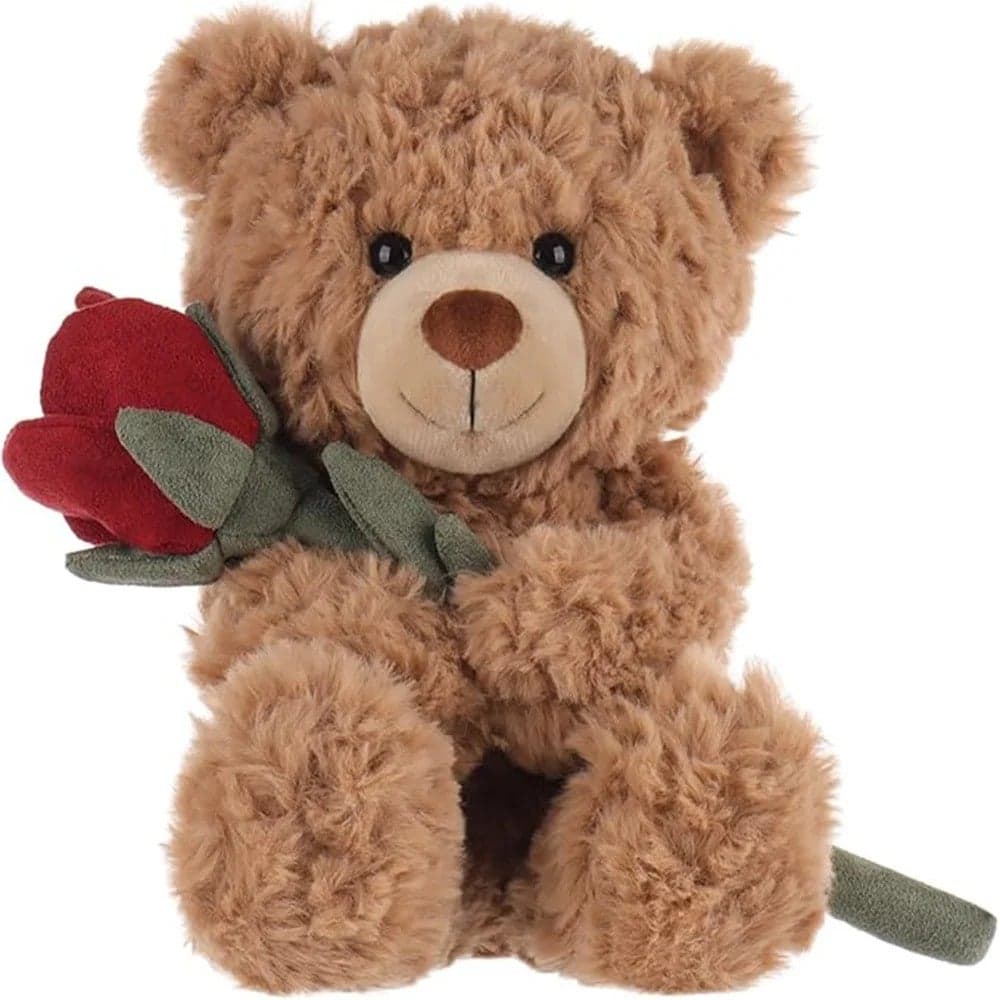 Brown Rose Bear Stuffed Plush Toy – Soft Cuddly Animal Gift for Mom, Girlfriend | Perfect Mother's Day & Valentine's Day Stuffed Animal Toy