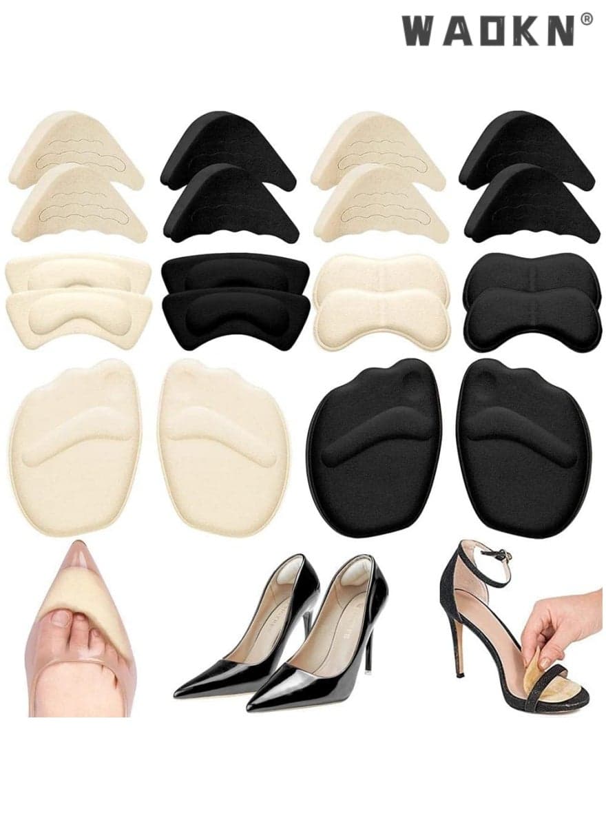 10 Pairs Shoe Filler High Heel Cushion Pads Adjustable Toe Filler Inserts Front Insoles Heel Grips Liner Insert for Preventing Too Big Shoe from Heel Slipping Blisters Relieve Pain (Elegant Style)