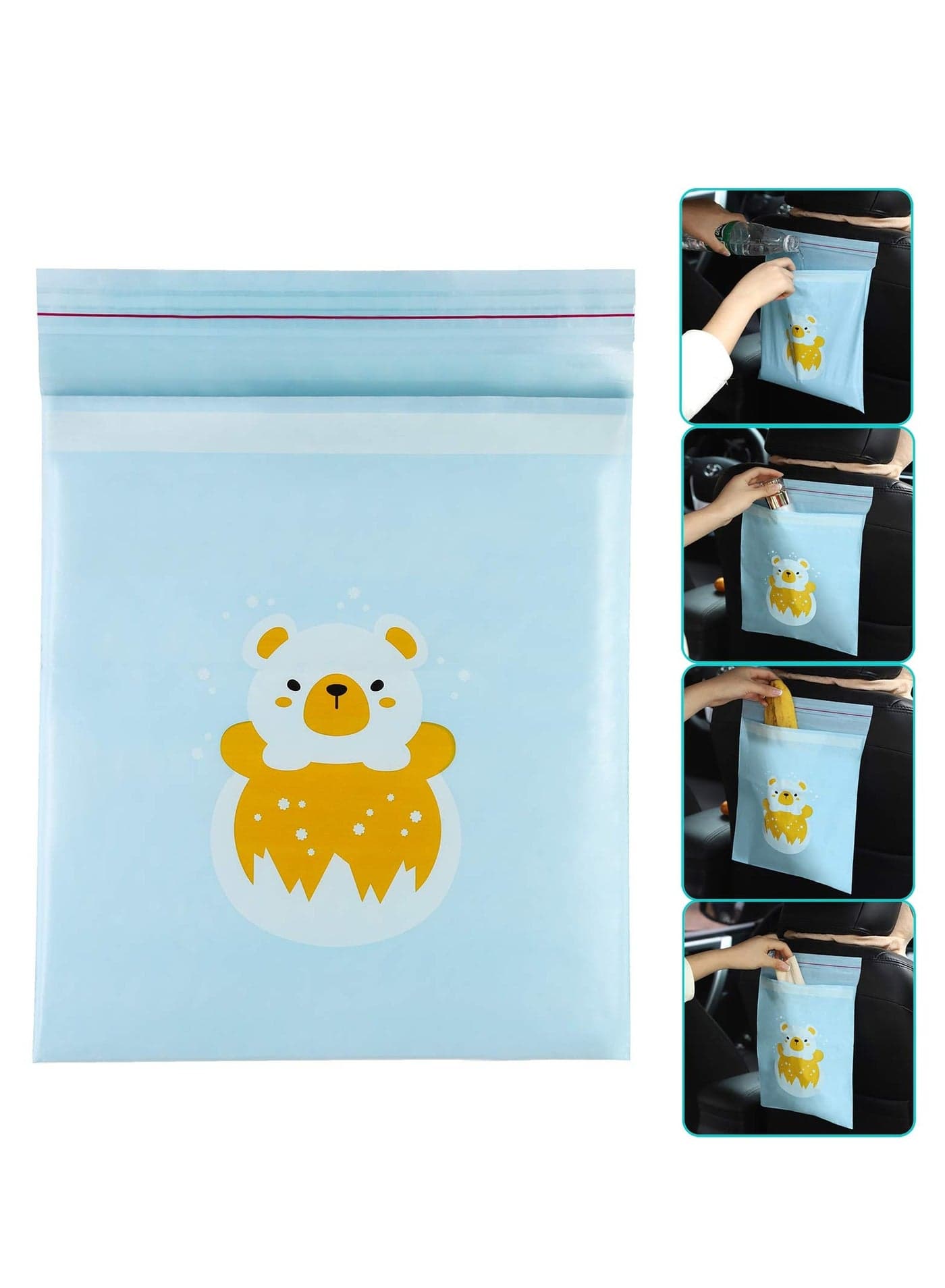 40 PCS Easy Stick-On Disposable Car Trash Bags, Disposable Stick To Anywhere in Car, Strong Sticky, Leak Proof, Durable, Portable Car Garbage Bags for Vehicle, Kitchen, Hospital, Bedroom, Office
