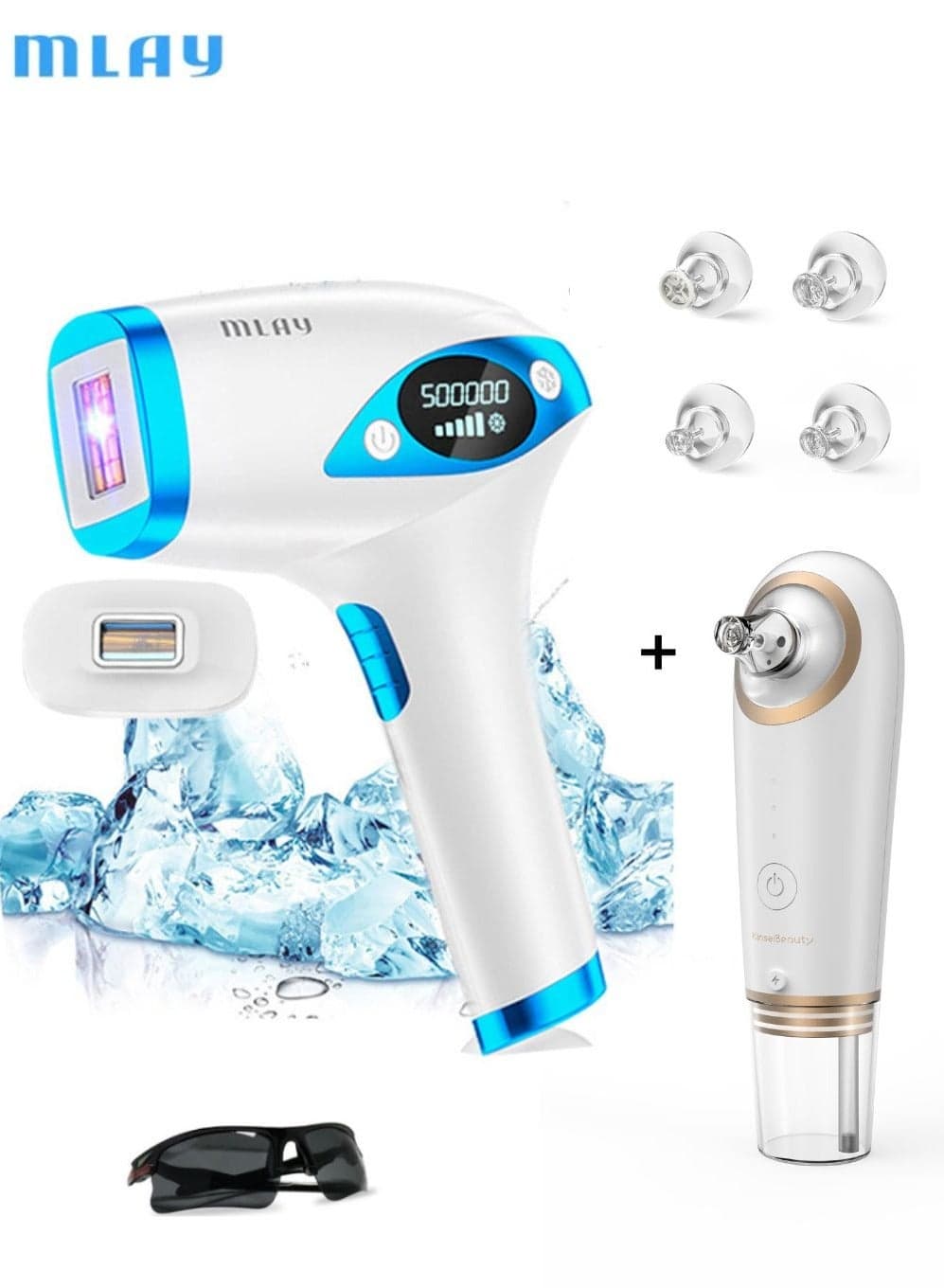 T4 Painless IPL Hair Removal, Laser Hair Removal With Cooling System, 500,000 Flashes Permanent Hair Removal Device For Women And Men (With Blackhead Removal)