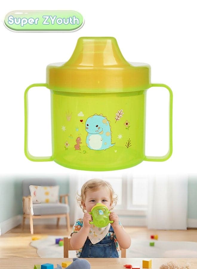 Baby Training Cup with Handles, Spill Resistant Spout Cup No Straw, BPA Free Baby Feeding Cup with Dust Proof Lid, Toddler Easy Grip Drinking Cup