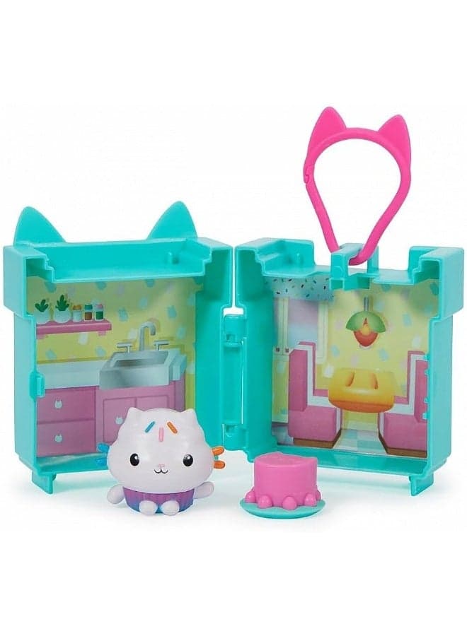 Clip-On Playset CDU | Compact Portable Dollhouse with Character Figure, Kitchen & Dining Accessories | Durable Toy for Kids 3+ Years