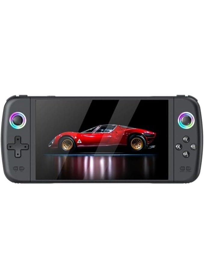 M27 Handheld Game Console with 7-Inch IPS Screen, 64GB TF Card, 30+ Emulators, 3D Game Support, RGB Joystick Lights, 3000mAh Battery, Retro Portable Gaming Console with Built-in Games