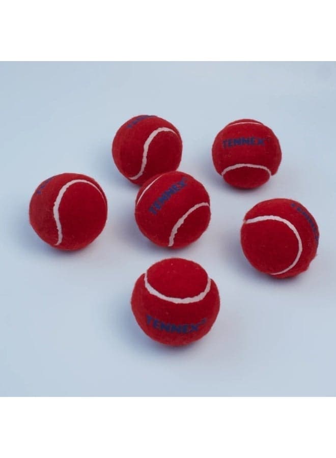 Tennex Red Hard / Heavy weight Cricket Tennis Balls(Pack of 6)