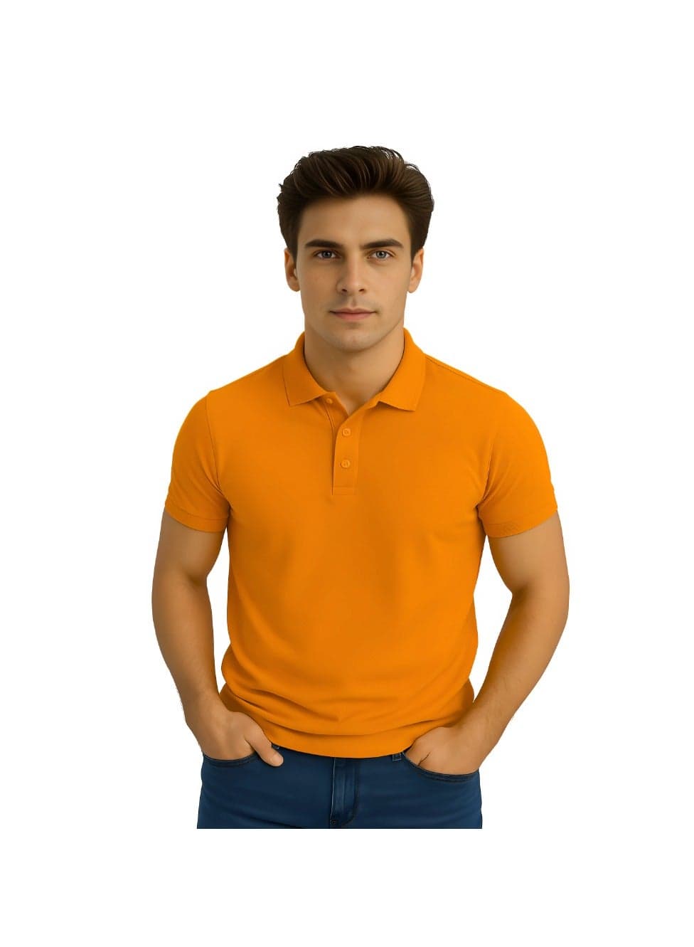 Basic Adult Unisex Polo Short Sleeve Tshirt 220 Gsm Orange
