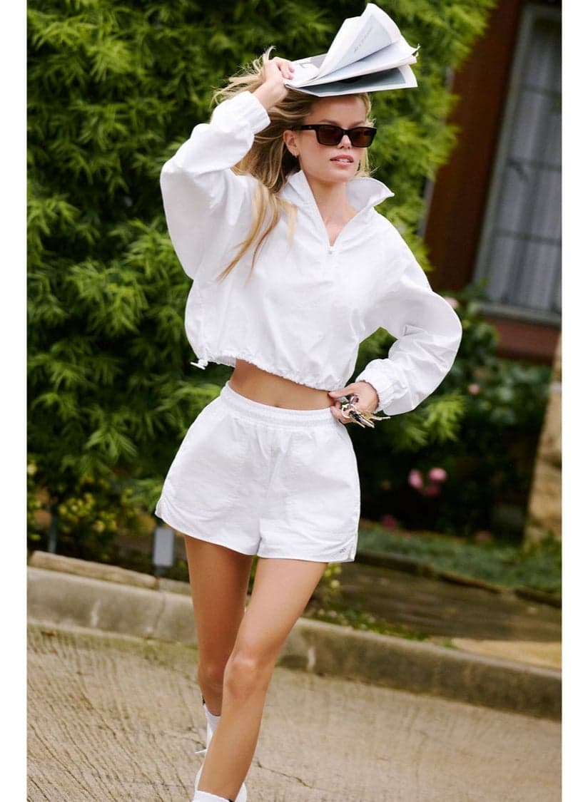 Women Anti-UV Sun Protection Tracksuit Half Zip Collar Quick Dry Sports Top & Shorts Set