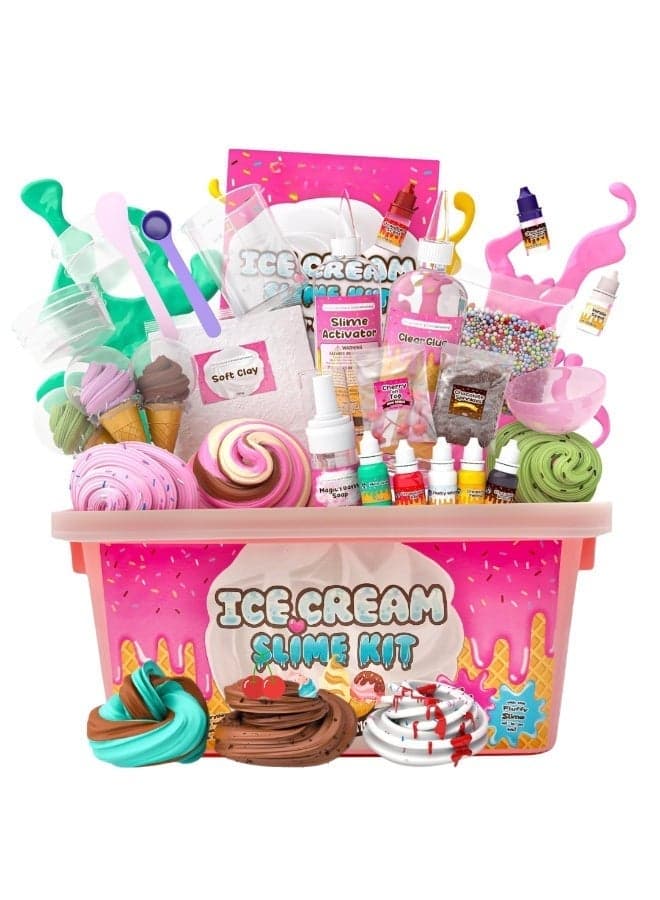 Slime Kit Toy DIY Ice Cream – DIY Slime Making Set with 31 Accessories