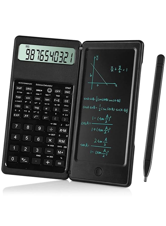 Advanced Scientific Calculator Set, Professional Scientific Calculators, Multiview 4-Line Display with Erasable LCD Writing Tablet, Battery Power with Notepad, Notepad for School, Engineering, Teachers with Pen included