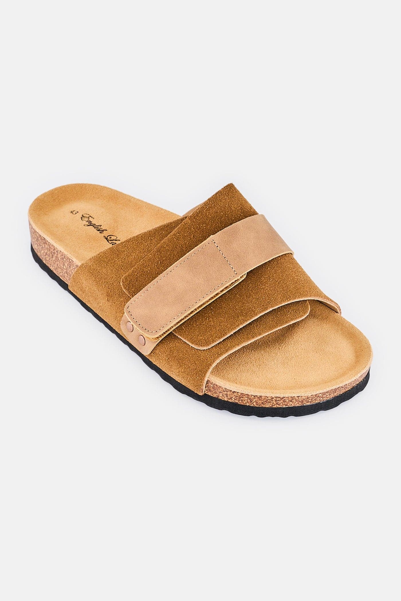 Men Slip On Cork Sandals, Brown