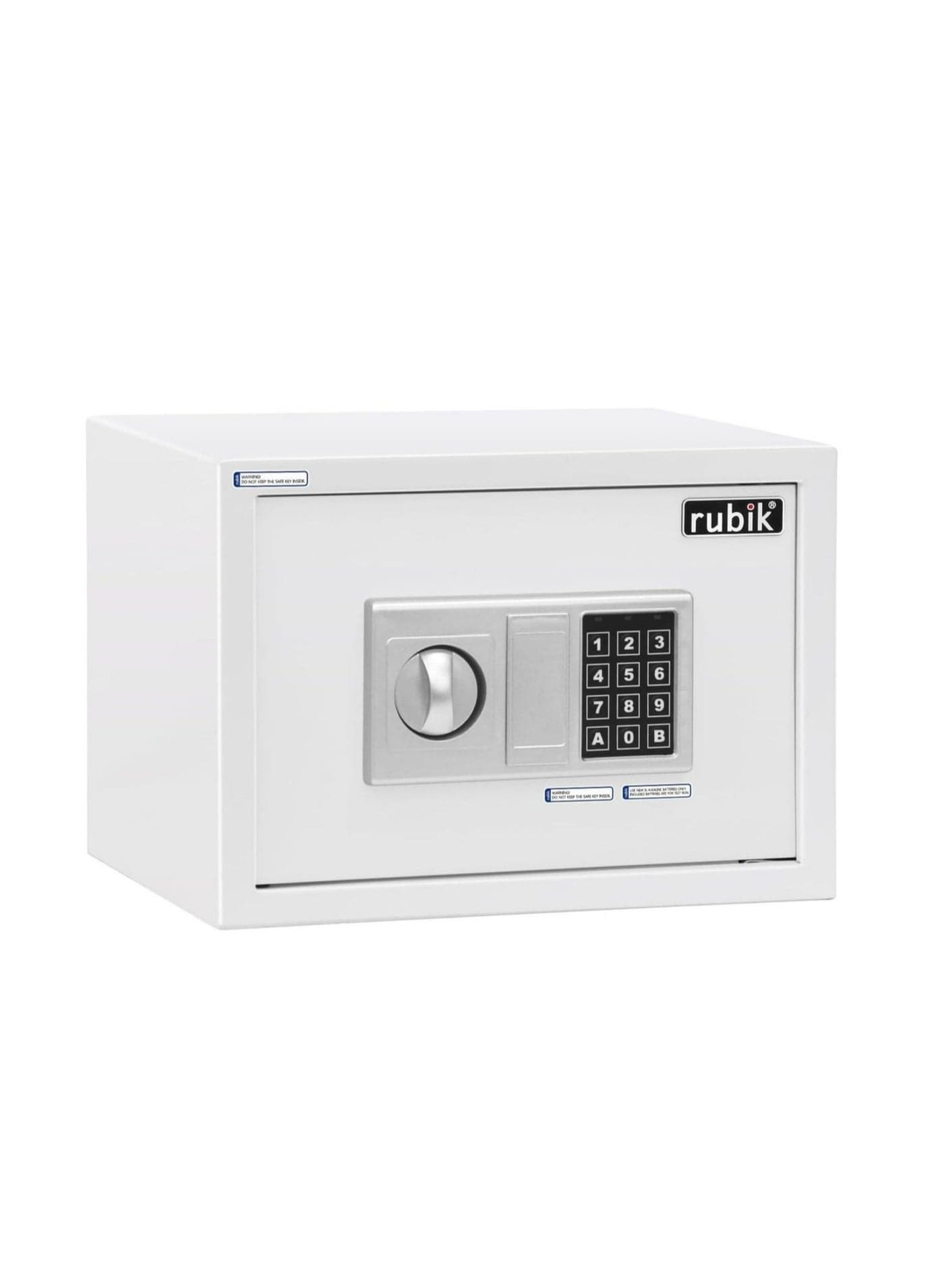 Safe Box with Digital Keypad and Key Lock, A4 Documents Size Security Locker Protect Cash Jewelry Passports for Home Office (Size 25x35x25cm) White