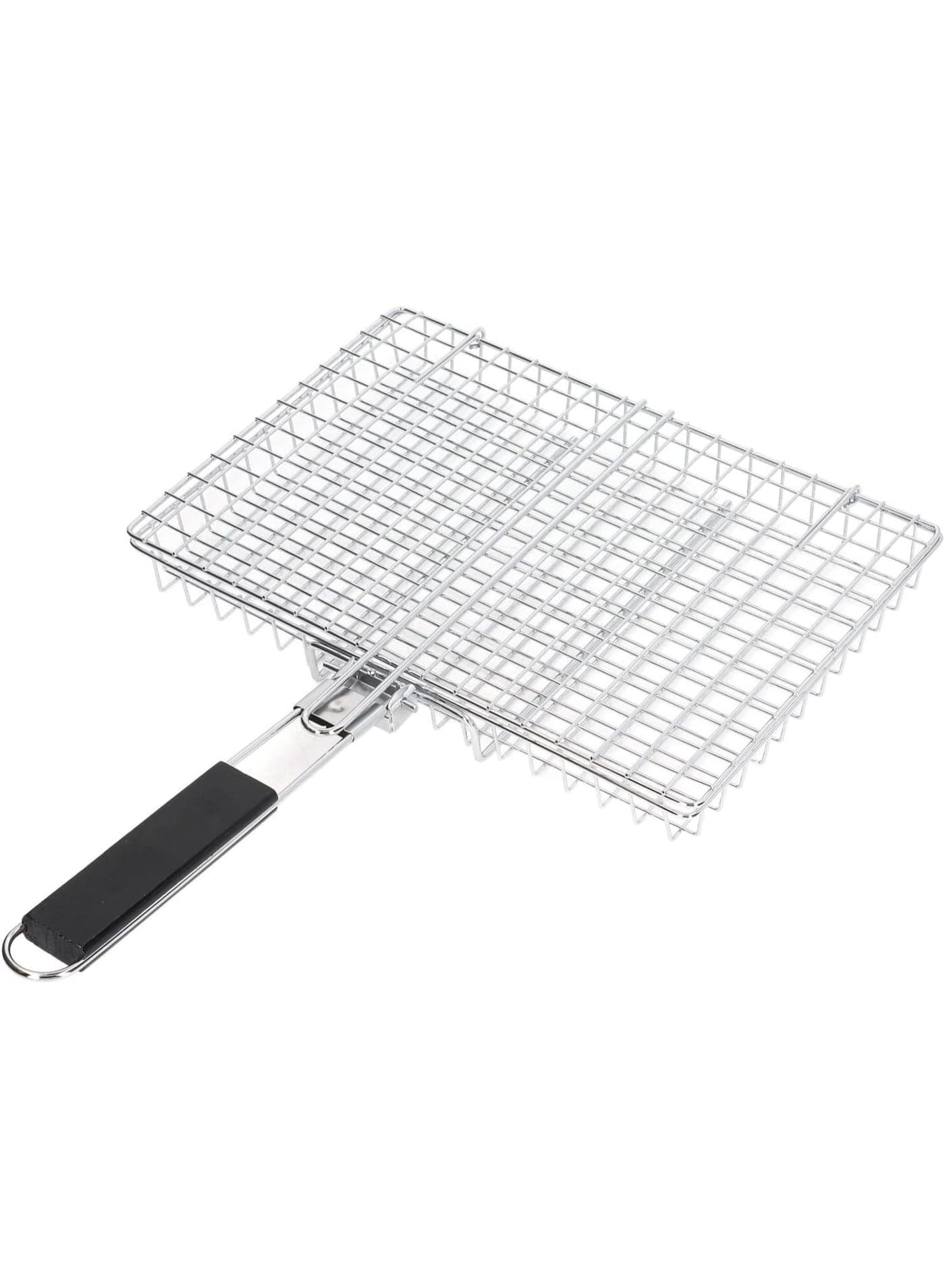 Grill Basket – Rustproof Stainless Steel BBQ Grilling Basket for Meat, Steak, Vegetables & Seafood | Heavy-Duty Grill Accessories, Dishwasher Safe | Perfect Grilling Gift for Men & Dad