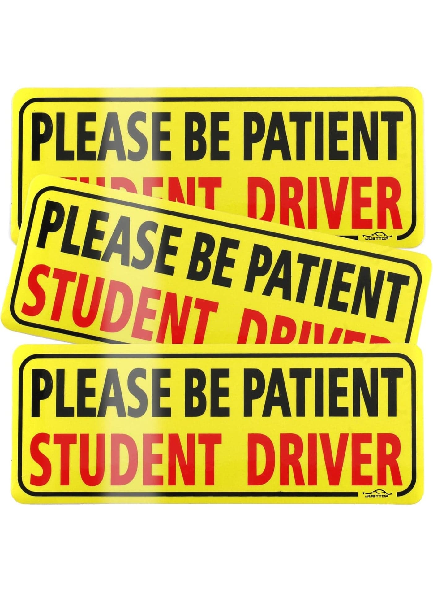 3pcs Student Driver Magnet for Car, Please Be Patient Student Driver, New Drivers Sticker Safety Warning, Magnetic Reflective Rookie Driver Bumper Sticker (Black&Red)