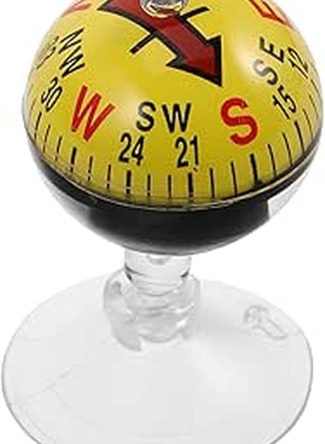 Yellow Car Dashboard Suction Cup Compass 38mm Mount for Auto Boat Navigation