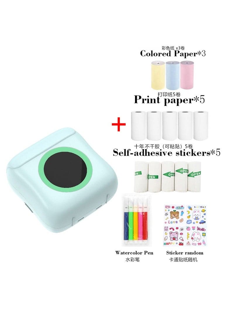 Mini Portable Bluetooth Thermal Printer, Wireless Sticker and Photo Printer for Learning and Office Use