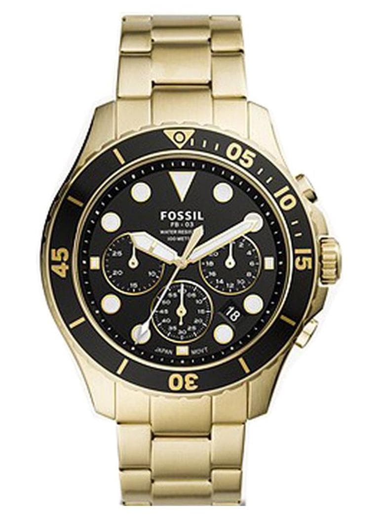 Men Water Resistant Chronograph Watch FS5727 - 46 mm - Gold