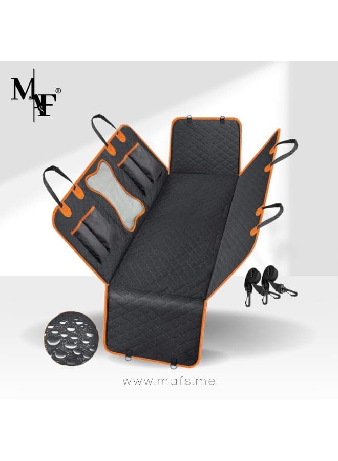 Dog Car Seat Cover, Waterproof and Scratchproof Dog Cover for Car Backseat, Nonslip Pet Car Seat with Mesh Window, Durable Hammock with Side Flaps for Cars, Trucks and SUV