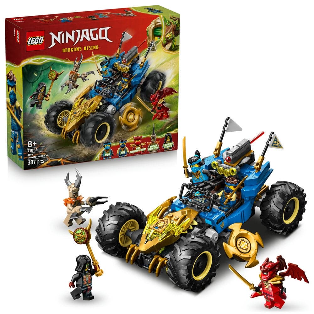 NINJAGO 2 in1 Jay’s Transforming Car Racing Toy 71856 (Age 8+, 387 Pieces)