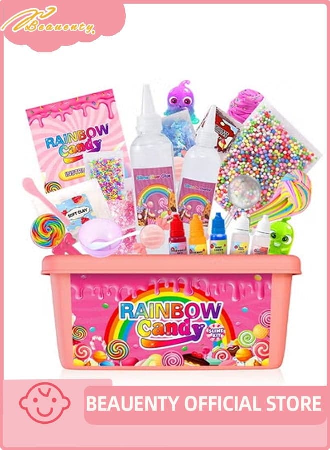 DIY Slime Kit for Kids,Fluffy Slime Making Kit Toys for Girls -Non-Sticky & Scented to Craft Butter Slime