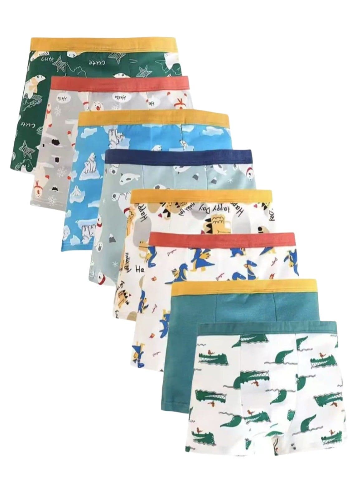 8 Pieces Boys Underwear Kids Soft Breathable Cotton Toddler Boy Underpants Briefs Knickers Kids Underwear Trunk Boys Boxer Briefs