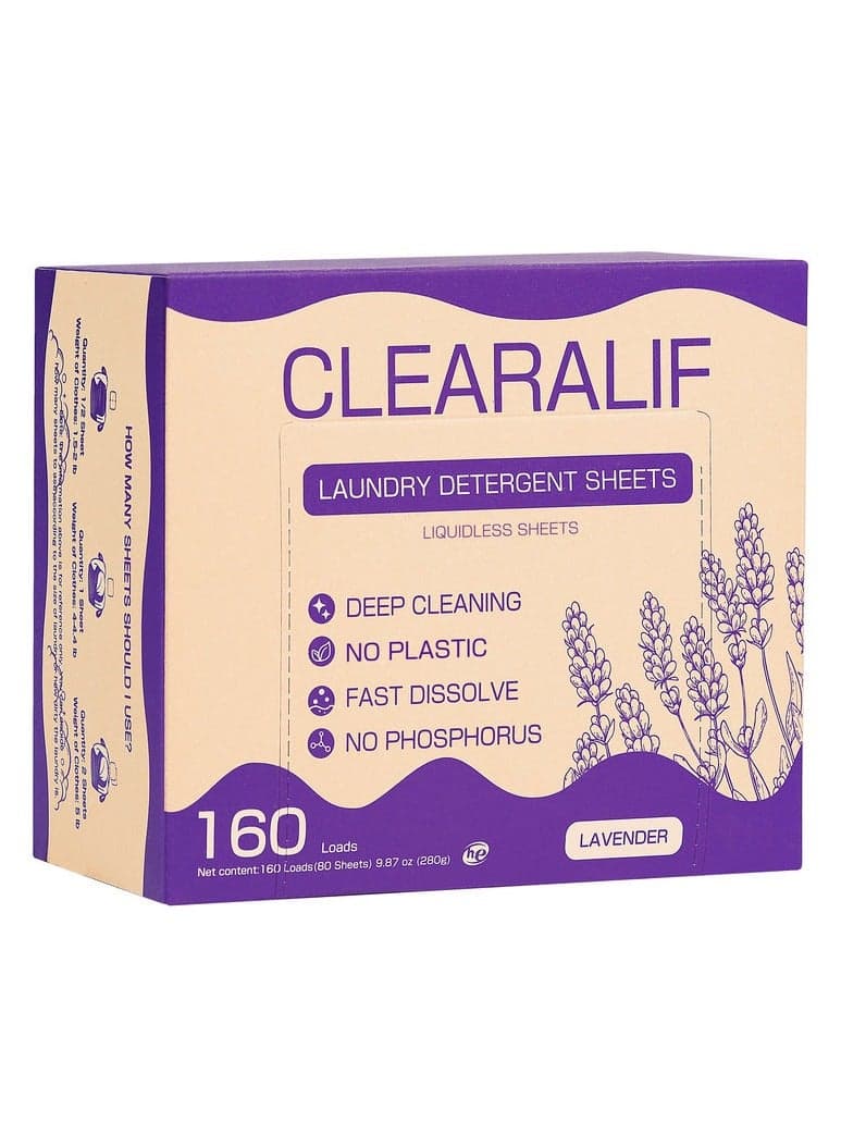 Laundry Detergent Sheets Lavender 160 Loads, 80 Sheets
