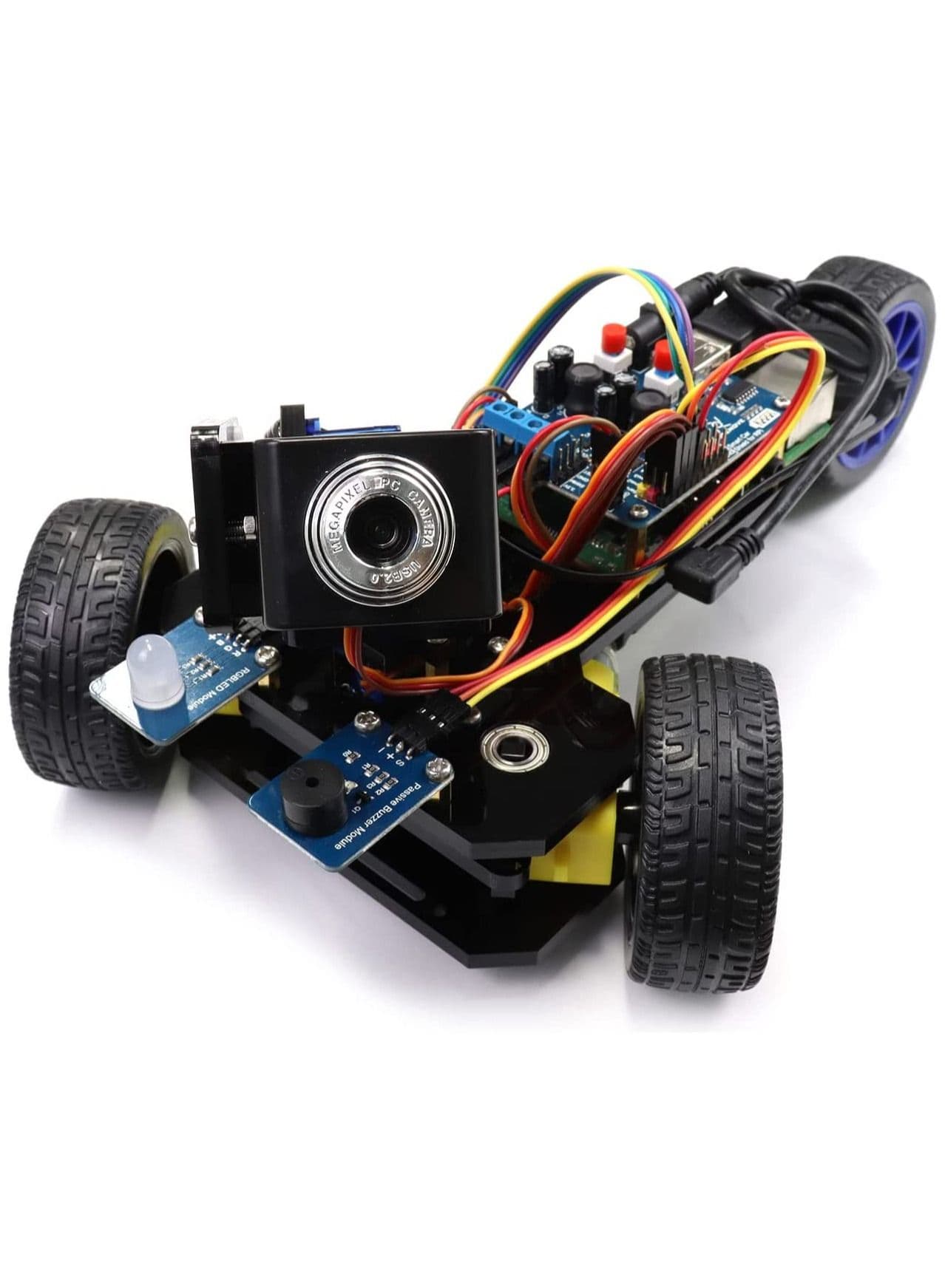 FREENOVE Three Wheeled Smart Car Kit for Raspberry Pi: 4, B, 3, B plus, A plus , Robot Project, APP Control, Live Video, Ultrasonic Ranging, Camera Servo Wireless RC (Raspberry Pi NOT Included)