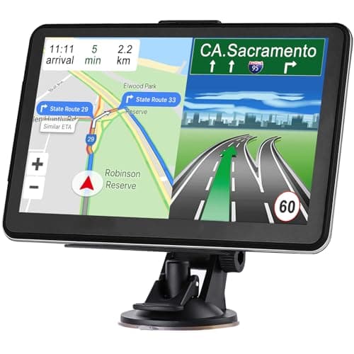 Aonerex GPS Navigation for Car Truck Navigator Latest Maps 7 Inch Touch Screen Vehicle GPS Commercial Trucker Navigation Voice Speeding Warning Free Lifetime Update of World Maps