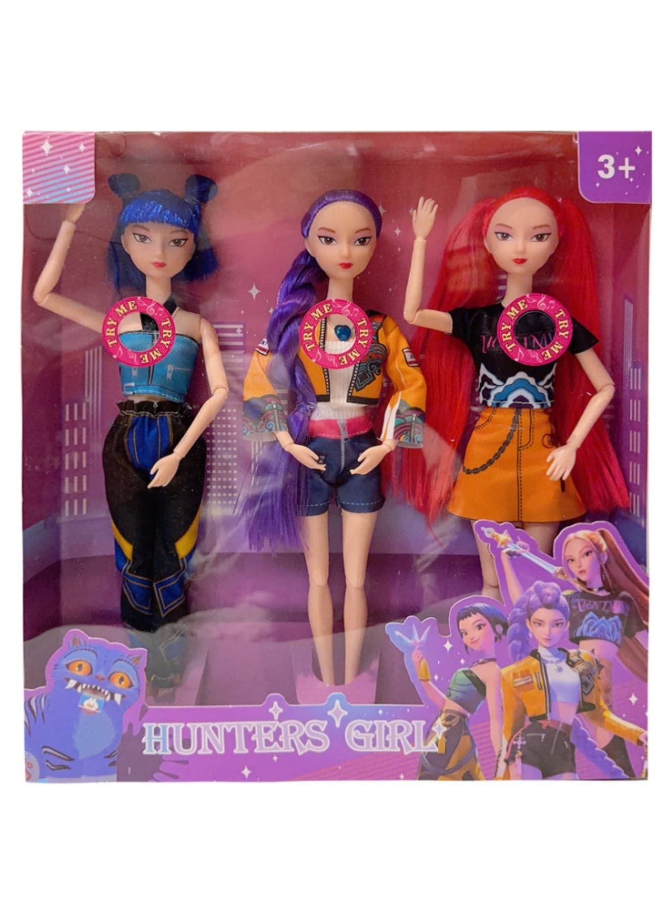 Figures Kpop Demon Hunters Action Figure Home Decor Desk Ornament For Hunters Fans 3 pcs set