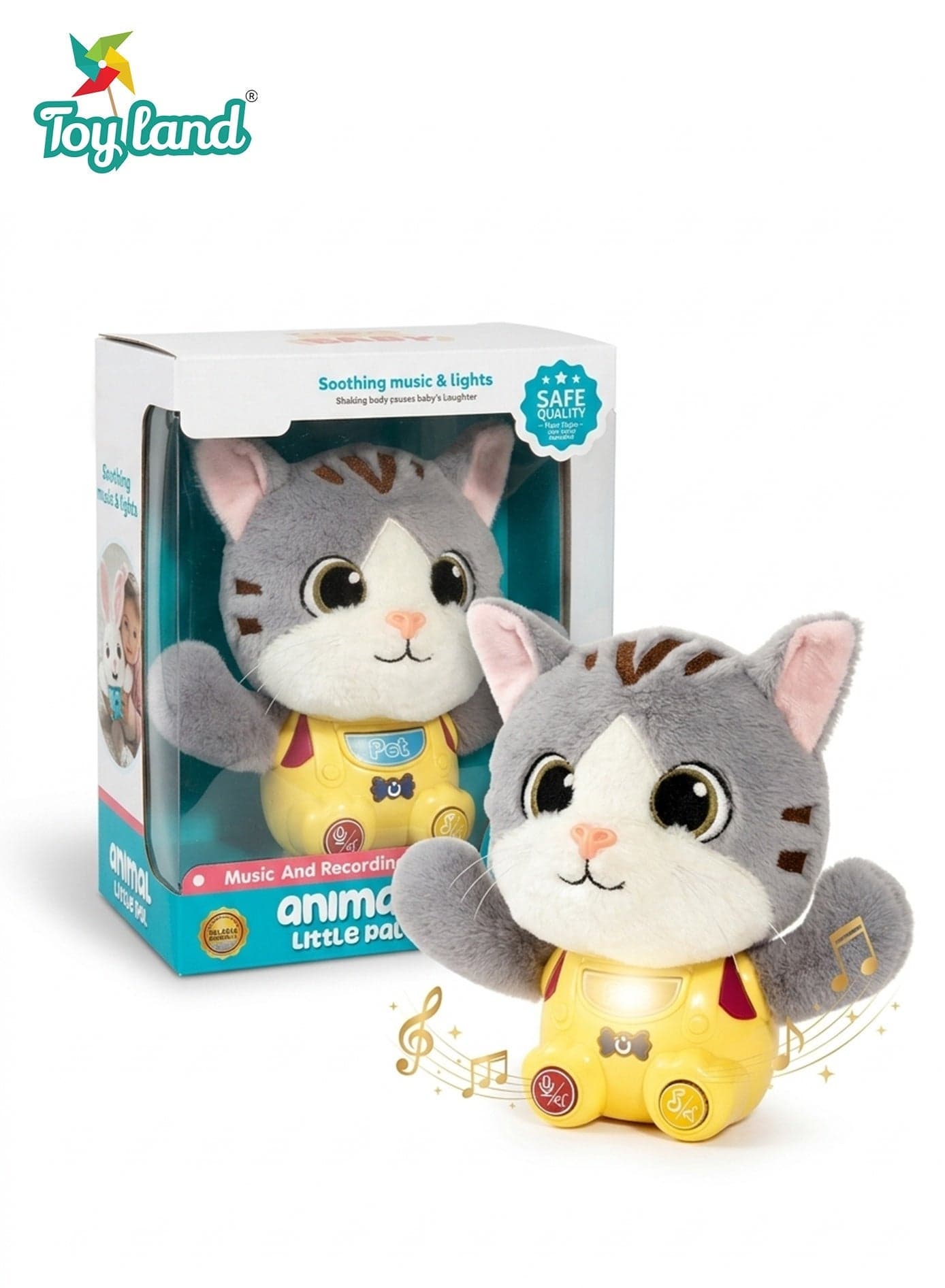 Kids Interactive Plush Cat Toy with Music & Sound Button