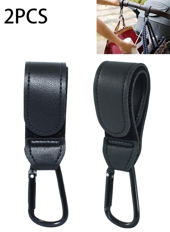 Baby Stroller Hooks for Bags,2-Pack of Stroller Clips for Diaper Bag, Adjustable Stroller Straps, Stroller Bag Hook, Universal Stroller Accessories