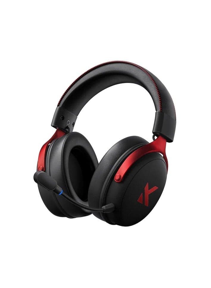 V9 Pro Wireless Gaming Headset with Mic, 2.4GHz/Bluetooth Wireless & Wired Headphones, 53mm Drivers, 7.1 Surround Sound, 15ms Ultra-Low Latency, Detachable Mic with AI Noise Cancelling, Type-C Charging, Black/Red