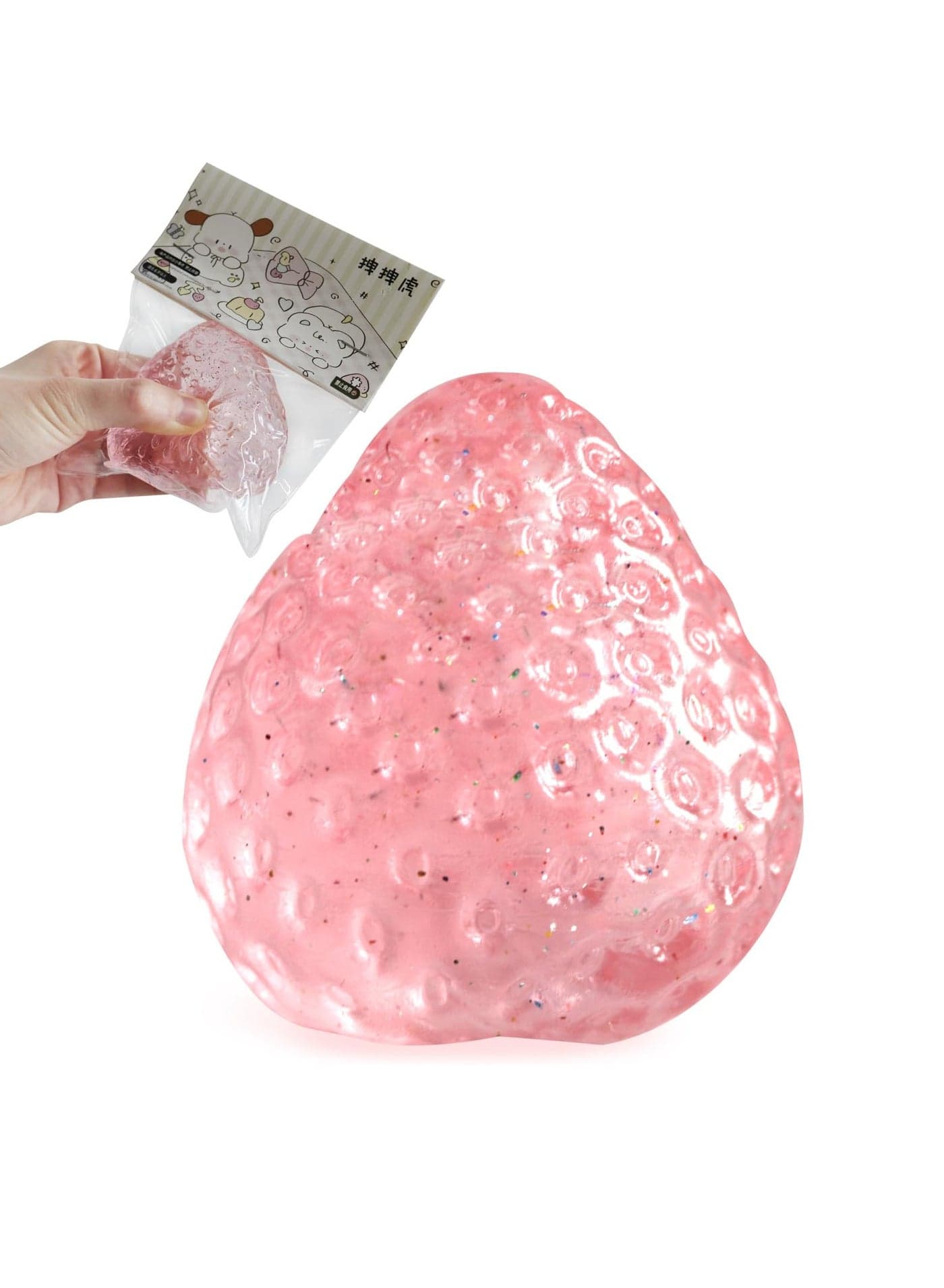 Fidget Stress Fruit Strawberry Toy | Strawberry Squishy Soft Ball Toy | Sensory Stress Toy | Stress-Reducing Toys |Christmas Birthday Presents Easter Baskets Stuffing(Pink)