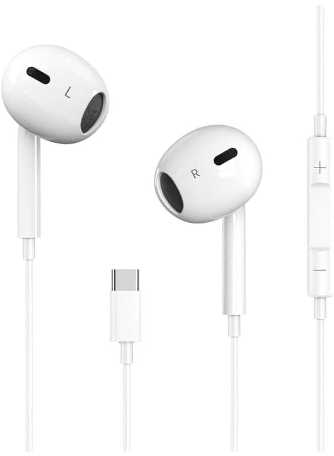 USB C Headphones for iPhone 17/16/15 Pro Max Plus Type C Earbuds with Microphone & Remote Noise Cancelling Earphones for iPhone 17/16/15 Pro, iPad,Galaxy S25/S24/S23/S22/S21/S20/Ultra Note 10/20