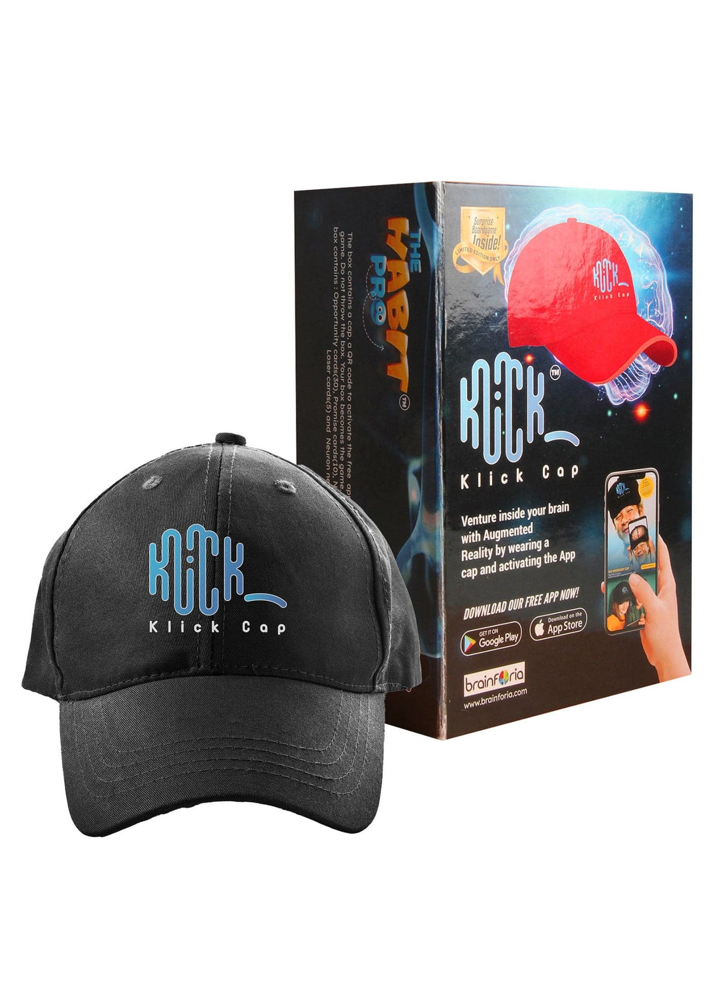 brainForia Klickcap FUN TOY FOR KIDS. Comes with a free APP. Learn about the Brain in Real time.