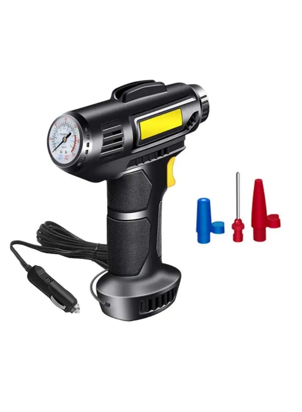 Portable Air Compressor for Car Tires - Analog Tire Inflator, 12V DC Air Compressor, Tire Inflators, Air Tire Pump with Emergency LED Flashlight - Multipurpose Air Pump for Cars, Motorcycles, Bikes,
