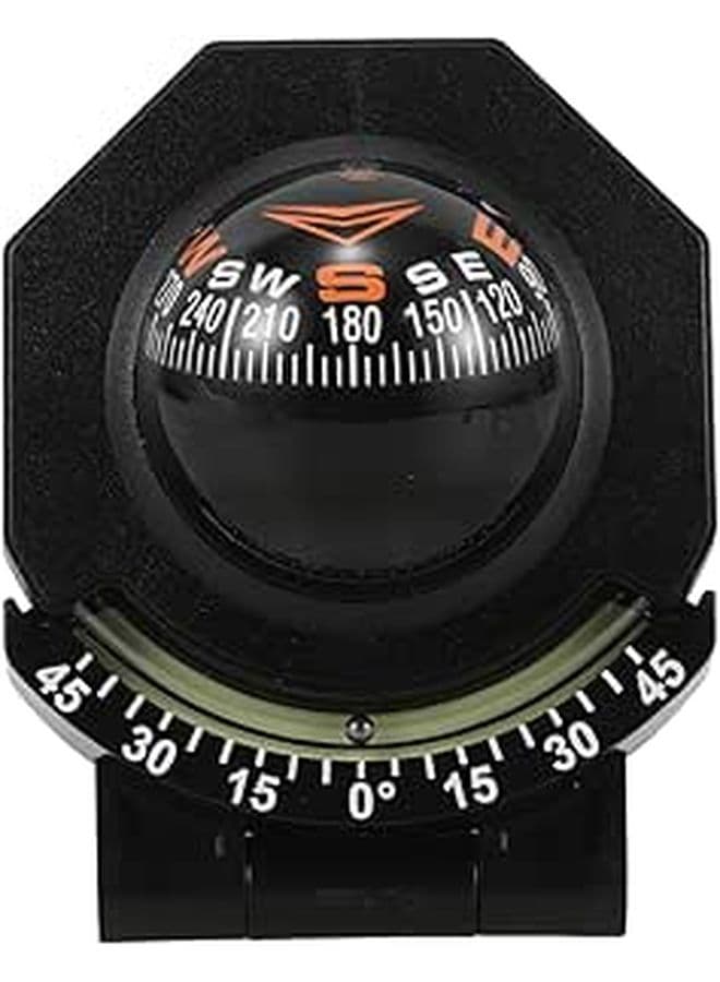 Luminous Vehicle Compass Ball With Foldable Auto Dash Mount High Accuracy Directional Guide For Car Boat Truck Marine Off Road Use Black