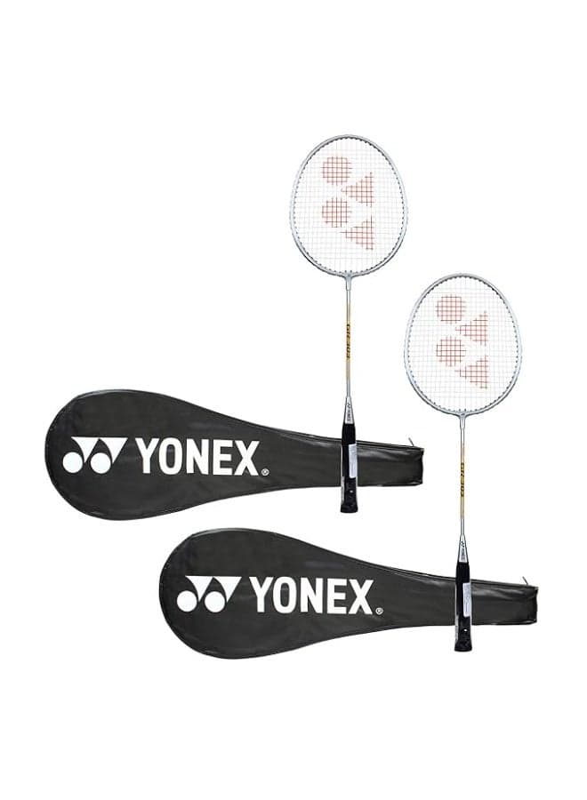 Yonex GR 303 Aluminium Blend Badminton Racquet with Full Cover, Set of 2 (Silver/Silver)