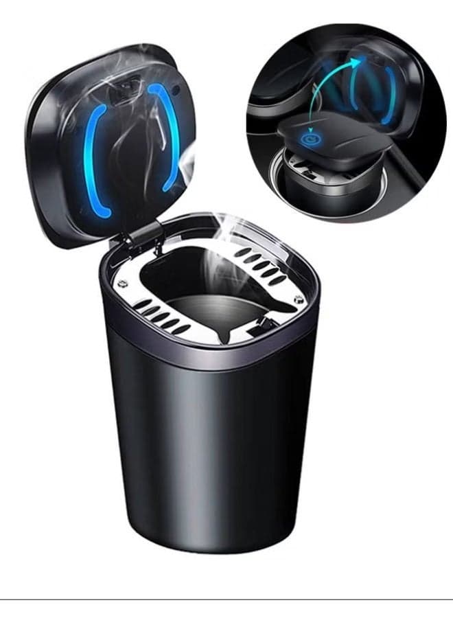 Car Ashtray, Ash Tray Auto Cigarette Odor Remover and Diffuser with Blue LED Cool Light Indicator for Most Car Cup Holder,Automotive Accessories