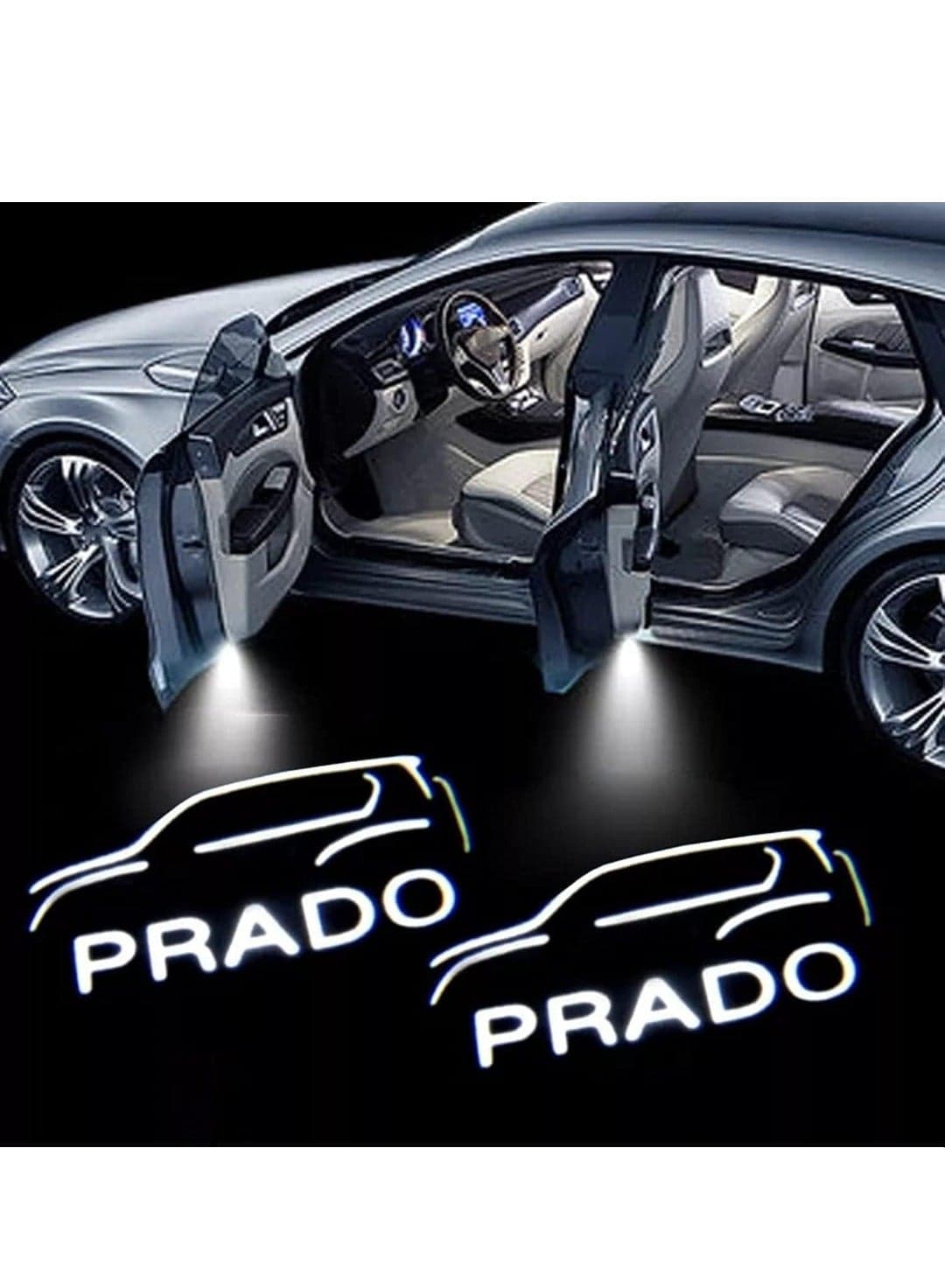 For Toyota Prado 150 2700 4000 2010-2021 Car LED Door Welcome Lights Logo Projector Ghost Shadow Lamp Auto Accessories