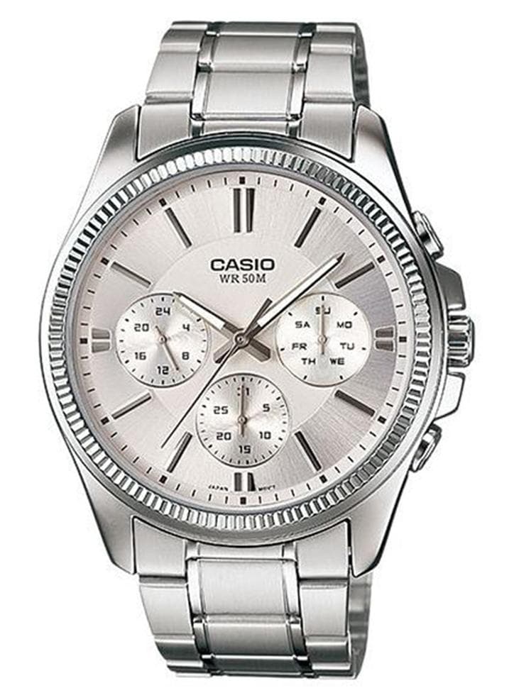 Men Water Resistant Analog Watch MTP-1375D-7AVDF - 35 mm - Silver