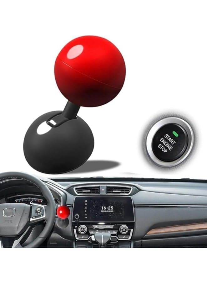 ADAK Push Start Button Cover, Metal Joystick Car Engine Start Stop Button Cover Protector, Funny Car Ignition Button Cover Decorations Cool Car Accessories Interior Decor, Red
