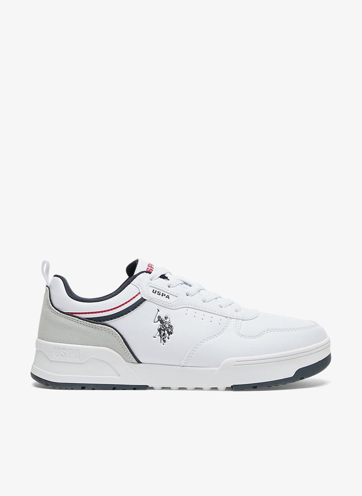 Men's White Sneakers - Lightweight Modern Design Shoes, Comfortable Everyday Casual