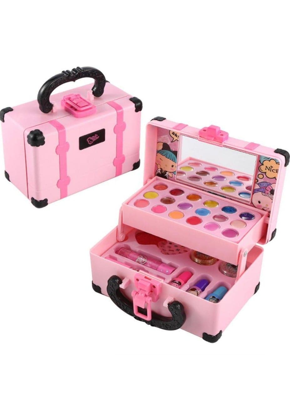 Kids Makeup Kit for Girls,Cosmetic Beauty Set,Portable Makeup Kit with Storage Case,Washable and Nontoxic Cosmetic Toys for Little Girls