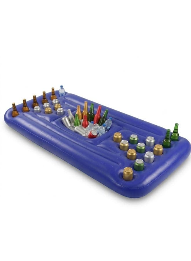 Adventure Lab Inflatable Pool Party Beverage Table – Floating Pong Game for Swimming Pool | Drink Holder with Cup Holes & Ice Storage | Pool Party Accessories for Adults, Beach & Villa Pools