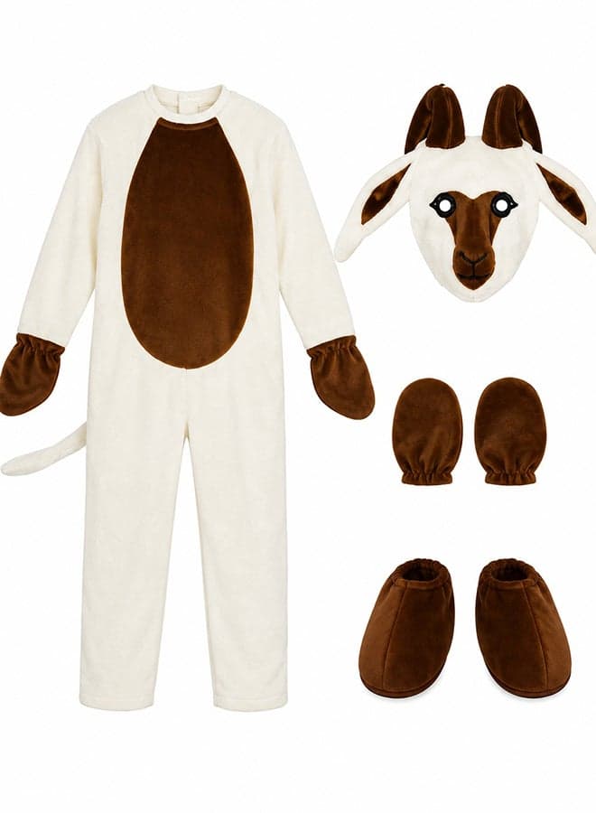 Kids Sheep Animal Costume Set – Plush Farm Animal Fancy Dress Outfit with Mask and Accessories for kids of age 4 to 5 years