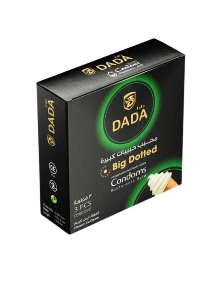 Dotted Ice Cream Condoms, Pack of 3 Pcs, High-Quality Material